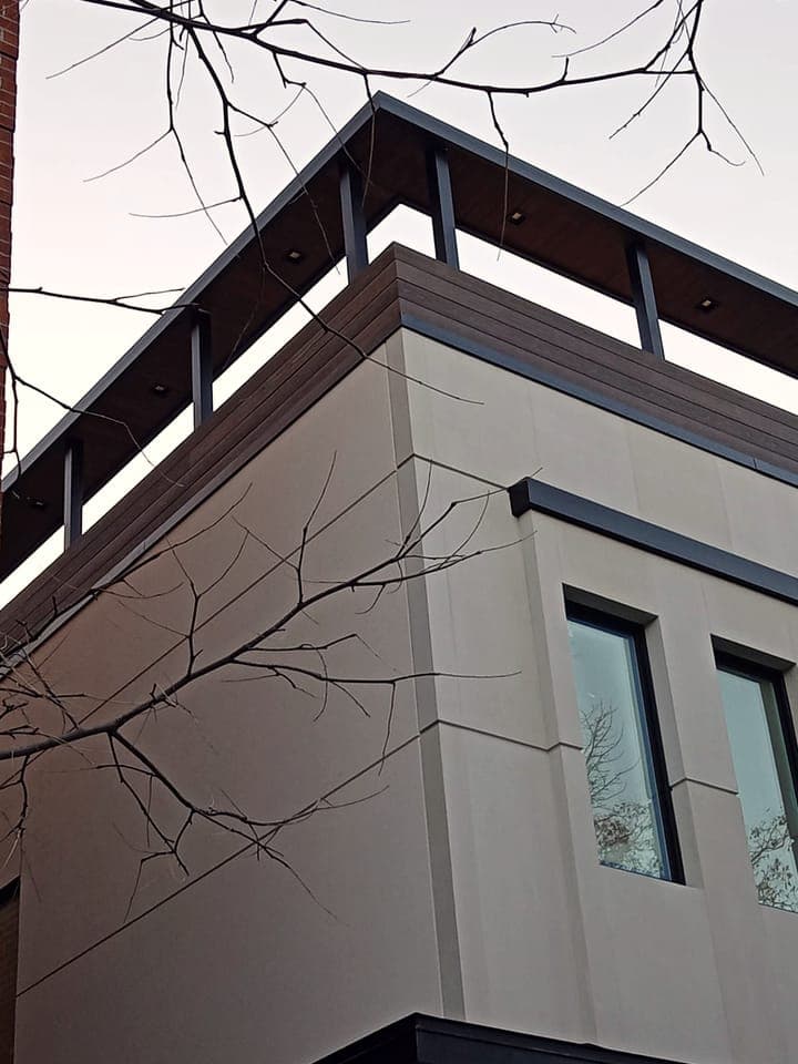 East 59th Facade & Pergola — Rooftop pergola crown detail