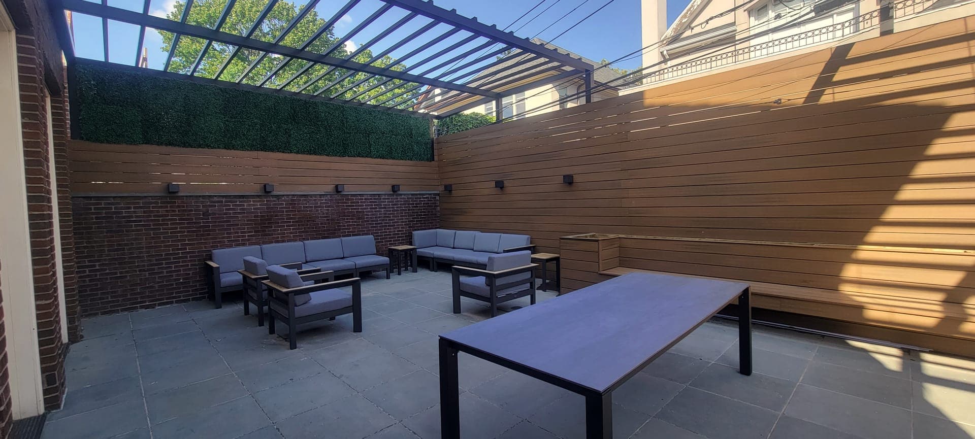 Pergola Patio & Kitchen — after: Pergola lounge and dining space