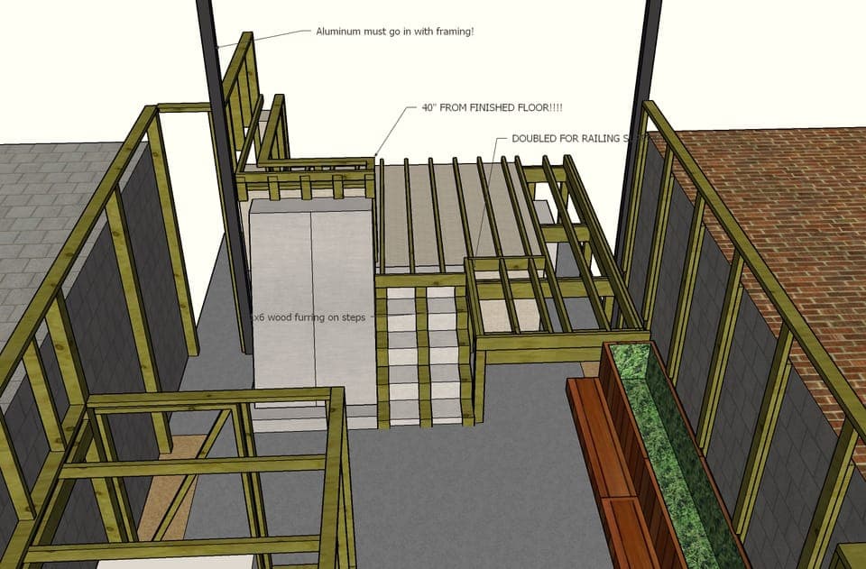 Wood-Clad Backyard Retreat — 3D framing and layout plan
